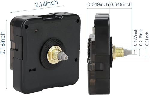 Clock Mechanism Replacement, Wall Clock Mechanism, Quartz Clock Movements Parts Replacement DIY Repair Parts Shaft Length(0.65"/16.5mm) Thread(0.33"/8.5mm)