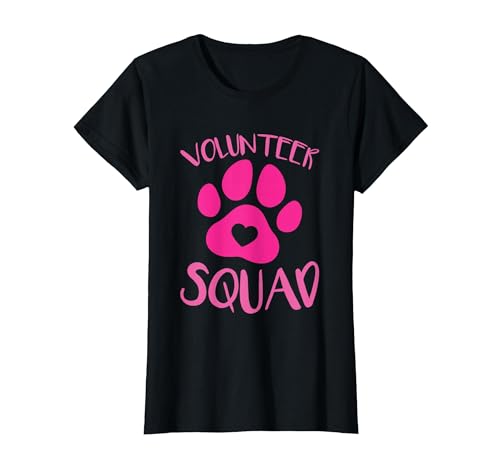 Animal Shelter Volunteer Squad T-Shirt, Women, Black, Large