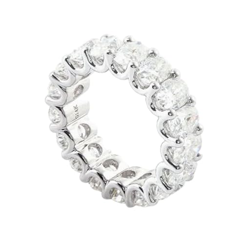 Bague de fiançailles ovale moissanite argent sterling 925 solitaire VVS
