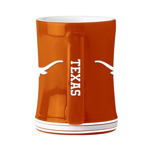 Image of Logo Brands NCAA Texas Longhorns 14oz Ceramic Relief Mug- Officially Licensed Mug, Sculpted 3D Logo and Team Colors - Comfortable Handle and Glossy Finish for College Sports Fans