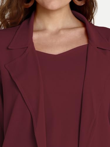 Image of GRECIILOOKS Co-ord Set for Women - Stylish Casual 3 Piece Blazer Set | Trendy Travel & Streetwear Look for Girls & Woman | Office Wear | Formal | Classic Collar Full Sleeve Blazer