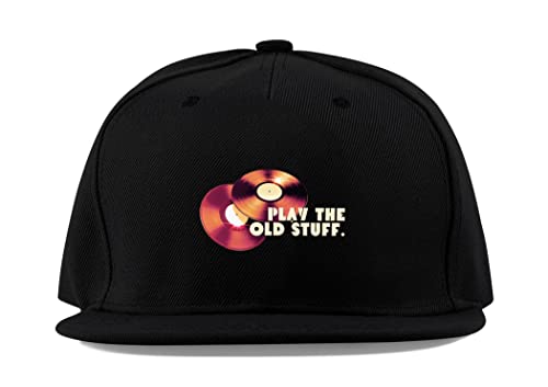 Casquette baseball vinyle Play The Old Stuff en coton noir visière plate