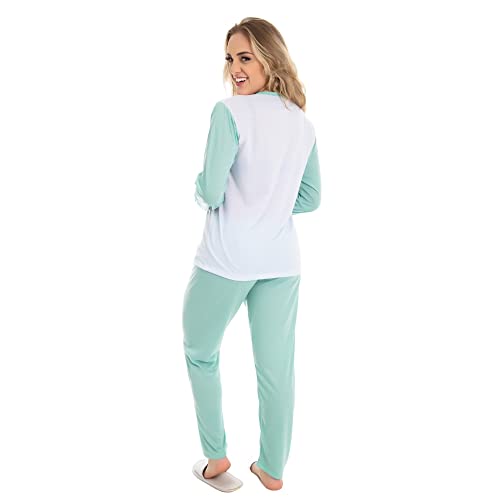 Kit 2 Pijama Feminino Estampado Longo Roupa de Dormir Americano Frio