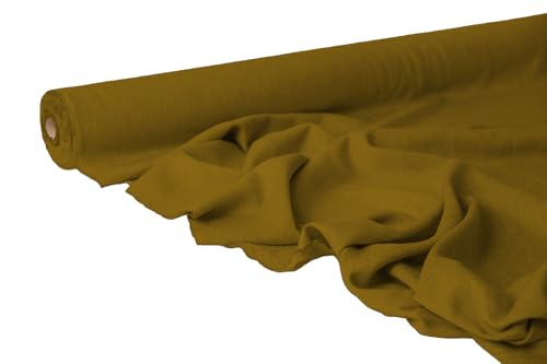 Golden-Brown Linen Fabric by The Yard – Natural Softened Flax