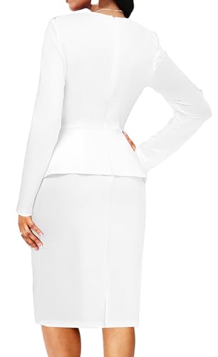 Women's Bodycon Pencil Dress Vintage Teacher Office Modest Business Wear to Work Sheath Suiting Dresses2