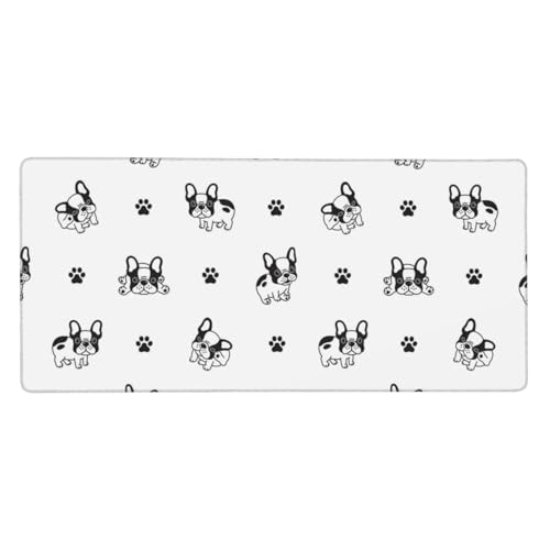 Tapis de souris grand format bouledogue français pour bureau stylé