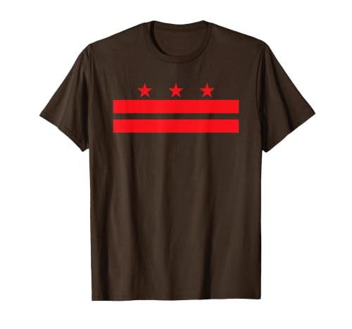 Washington DC Flag T-Shirt T-Shirt, Men, Brown, Small