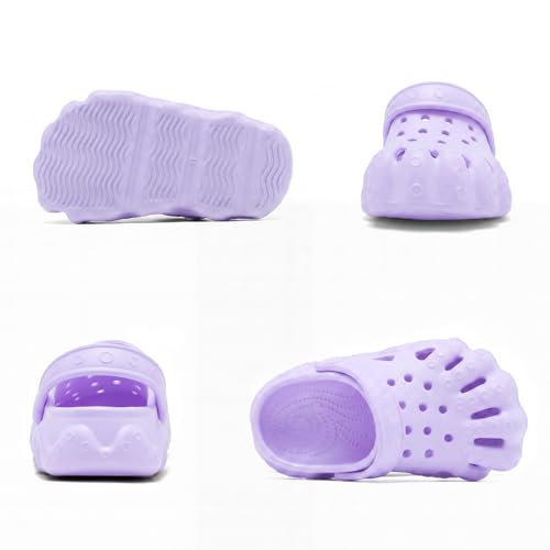 Toddler Girls Boys Clogs Cute Garden Shoes Slip On Shower Slide Sandals Beach Kids Water Shoes Purple by AOVOG - Used condition - Image 6