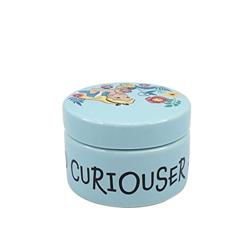 Half Moon Bay, Disney Alice In Wonderland Ceramic Trinket Box Round, Trinket Box With Lid, 5.5x7.7cm Home - Image 2