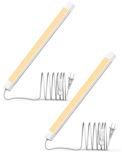 Image of ASOKO 16 Inch Under Counter Light 700LM 2700K Kitchen 2Pack | ASOKO 16 inch Under Cabinet LED Light 2Pack, 700LM 2700K Plug in Counter Workbench Light with Switch, Kitchen