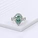 Dsnyu White Gold Fashion Rings for Women, Eternity Ring 9K White Gold Infinity Band with Teardrop Green Moissanite 2ct for Wife Fiancée Size 5.5