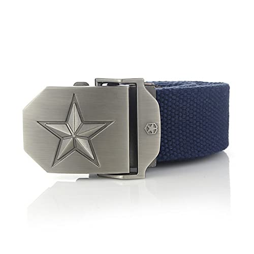 HUYUEXIN Cinturón De Lona De Liberación Rápida para Hombres - Estrella 3D De Cinco Puntas Más Tamaño Correas Tácticas Militares Extra Largas, 1.5 "Cinturones Deportivos De Entrenamiento Al Aire Libr
