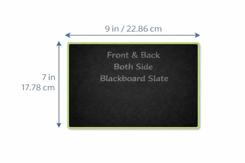Image of YAJNAS Double Sided Blackboard Slate Chalkboard Small Slate | Pre-Writing Toys for Kids, 7x9 Inch (18x23 cm), Learning Board with Colourful Frame, Educational Writing and Drawing Tool for Kids