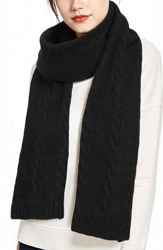 Tavaleu Winter Scarf for Women, Warm Cable Knit Scarf, Soft Wrap Winter Scarves for women