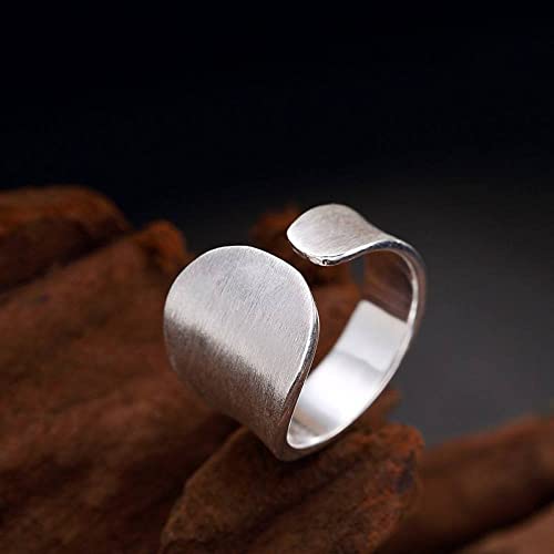 Anneau réglable femmes argent S925 fini branche brossée rétro - 5