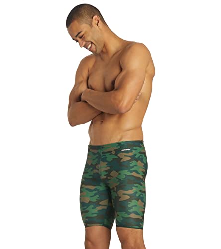 Image of Sporti Boys' Athletic Jammer Swimsuit, Youth Competitive Abstract Printed