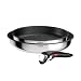Tefal Ingenio Comfort Max 3-tlg. Pfannen-Set, Titanium Antihaftversiegelung, stapelbar, platzsparend, Thermo-Signal, für alle Herdarten, sicherer Griff, mühelose Reinigung, Edelstahl, L966S344