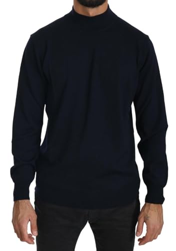 Elegant Dark Blue Pullover Men's Sweater