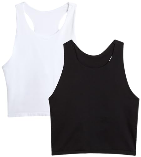 dELiA*s Girls Training Bras - 2 Pack Longline Seamless Cami Bralette Crop Top Undershirt with Shelf Bra (S-XL)