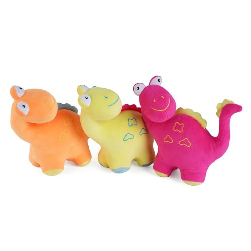 Image of Fuzzbuzz Huggable Cuddly Bary Dino Plush Soft Toy for Kids, Cute Yellow Dinosaur Stuffed Animal, Soft and Huggable, Safe for Boys and Girls, 26 cm, Perfect Birthday or Playtime Gift