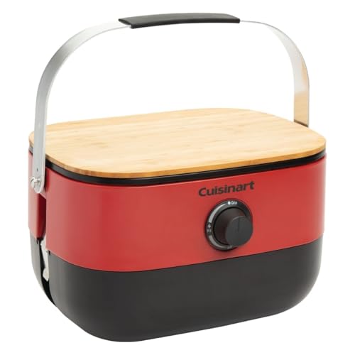 Cuisinart Venture™ barbecue à gaz portable. Design compact Stack ’n Go avec couvercle bois/planche. Grille fonte émaillée 993 cm², brûleur 2,6 kW....