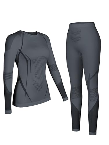 ATTRACO Ski Base Layer Women Long Johns Winter Thermal Underwear Sets for Cold Weather Grey S