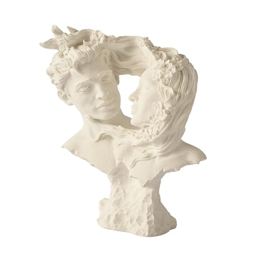 Image of ARMONIA Bust Sculpture Romantic Couple Figurine Showpiece for Home Decor | Dust Marble Love Statue | Statue for Anniversary, Valentine's Day, Wedding & Gift Items