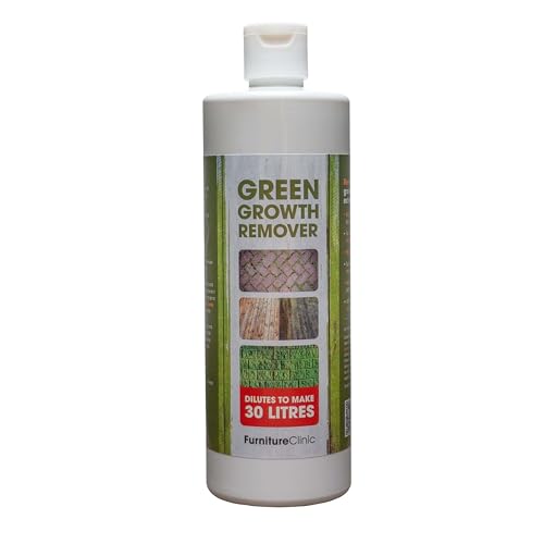 Patio Cleaner Concentrate Makes 30L - Removes Green Staining from Moss, Mould & Algae - Great for Patios and Decking, Driveways and Roofs - Green Growth Remover (500 ml)