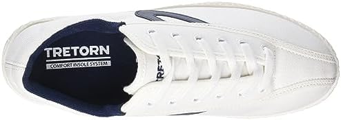 TRETORN Nyliteplus Canvas Sneakers Women's Lace-Up Casual Tennis Shoes Classic Vintage Style, White/Navy, 6.5 | Image 4