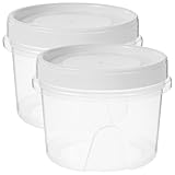 DONFAMDS 2pcs 500ml White Fridge Storage Boxes Plastic Food Sealing Crisper Containers for Refrigerator Pantry Organization and Meal Prep