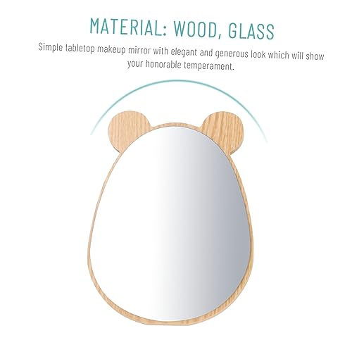 Happyyami 2pcs Espejo de Maquillaje Decorativo de Madera miniatura 2
