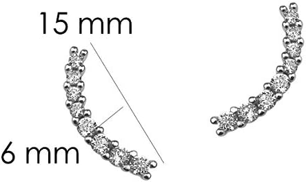 SOFIA MILANI - Women's Earrings 925 Silver - with Zirconia Stones - Curved Stud Earrings - 20115