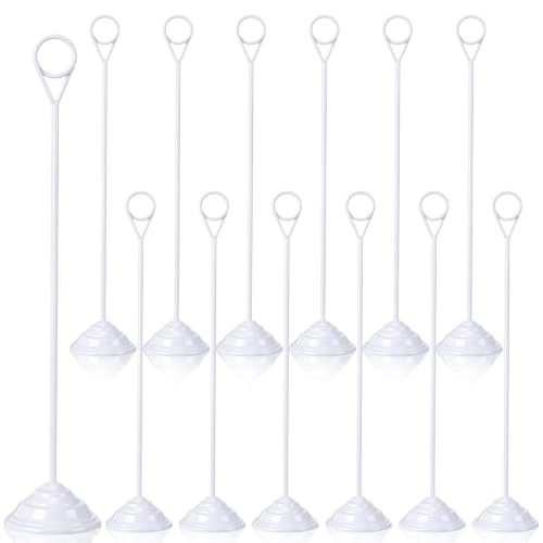 Image of 12 Pcs Table Number Holders White 12 Inch Metal Weighted Stands