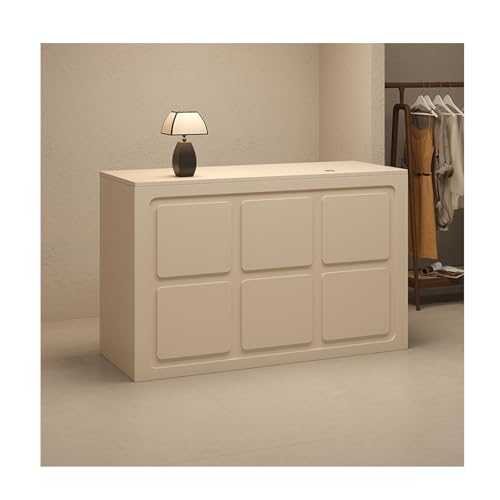 Mostrador de recepción de recepción al por menor, cajero y cajero, mesa de taquilla de oficina con cajones con cable, moderno escritorio de recepción con cajones con cerradura, mesa de mostrador de