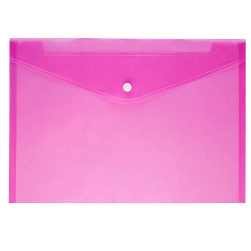 Image of DIY Crafts Style No # 1, Pack of 12 Pc, Poly Envelope Folder with Snap Button Closure, Waterproof Transparent Project En(Style No # 1, Pack of 12 Pc)
