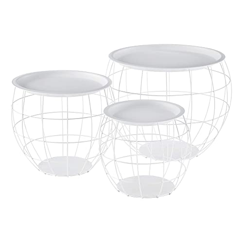 I tavolini decorativi a forma di cestello con piano rimovibile sono una scelta ideale per il salotto o soggiorno.