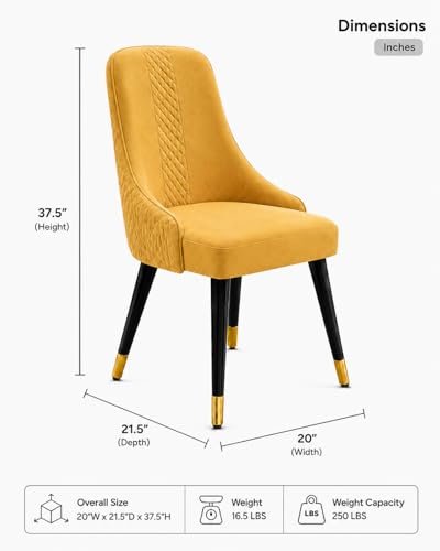 Image of WOODEN SPACE 6-Seater Wooden Dining Table Set | Nano Composite Marble Top | Solid Wood Base | Modern Dining Room Furniture with 6 Chairs (Yellow Modern Vento)