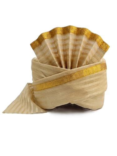Image of BookMyCostume Traditional Rajasthani Safa & Barati Pagdi Collection - Pre-Stitched Ethnic Turbans, Bandhani /Leheriya Headwear For Weddings, Cultural Folk Dance & Festival Pagdi for Adults