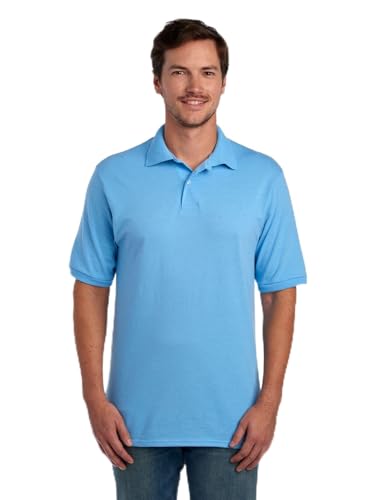 Jerzees Men's Short Sleeve Polo Shirts, Dri-Power, Sizes S-5X - Light Blue, Large