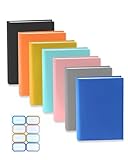 9x11 Inch Jumbo Book Covers 7 Pack (7 Colors) - Stretchable, Washable & Reusable Protective Covers for Hardcover Textbooks, Fits Up to 9.5”X11.5”