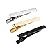 3 Pc Mens Tie Bar Pinch Clip Set for Regular Ties 2.1 Inch, Silver-Tone, Black, Gold-tone