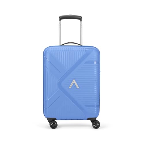 Image of Aristocrat Envoy Cabin Trolley Bag 55cm | Small Hard Luggage | 8-Wheel Suitcase for Travel | Combination Lock with Sturdy Zipper | Polypropylene | 3 Years International Warranty (Ocean Blue)
