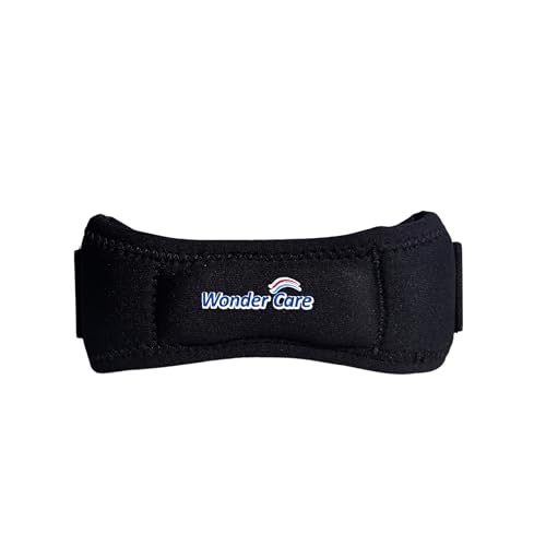 Image of Wonder Care Neoprene Adjustable Patella Knee Support With Silicon Insert For Knee Pain,Patella Tendon Support For Gym Squats,Running,Patellar Tendon Strap Men & Women Free Size (4,Black)