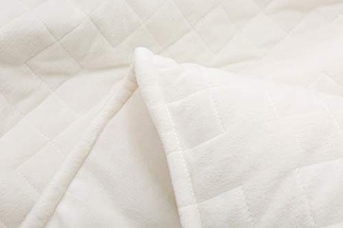 Image of F.Y.Dreams Duvet Cover for Weighted Blanket 60x80 inches with 8 Ties /Minky Square Quilted /Off-White