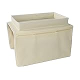 Reposabrazos Sofa Organizador de reposabrazos for sofá, sillón, compartimento almacenamiento for mesita noche con 6 bolsillos, soporte for mando a distancia TV, bolsa lateral for cama(Off white)