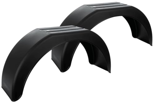 DOMAR D20130 Kotflügel Set 14 bis 15 Zoll aus Kunststoff für Pkw-Anhänger Zwei Stück 790 x 220 mm Flacher Radkasten Schmutzfänger Radabdeckung für Transportanhänger