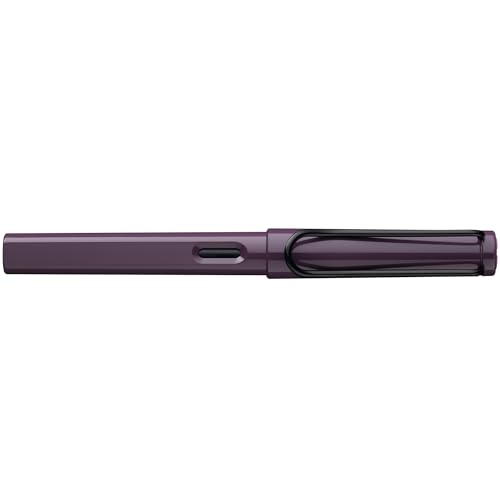 Image of Lamy Safari Violet-Blackberry Fountain Pen with Polished Steel Nib in Line Width F