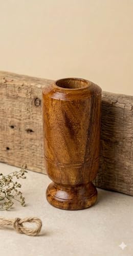 Image of Vijaysar Handmade Wooden Glass for Natural Blood Glucose Management, Ayurvedic Sugar Control Cup, 16.5cm, 2.5 Inch Opening