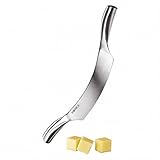 Boska Holland 307065 BOSKA Double Handled, Curved Blade for Hard, Monaco Collection Cheese Knife, Medium, Silver
