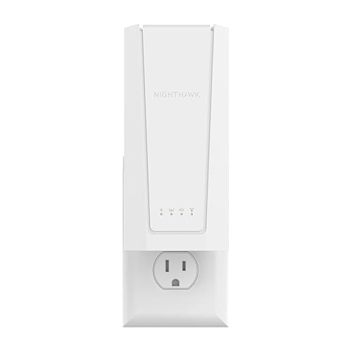 NETGEAR WiFi 7 Range Extender (EXS25) β BE5000 Dual-Band Wireless Signal Booster & Repeater (up to 5 Gbps Speed) - Add up to 1,500 sq. ft., 45 Devices - WPA3 Security, Smart Roaming - WiFi 7, 5.0Gbps (Active)